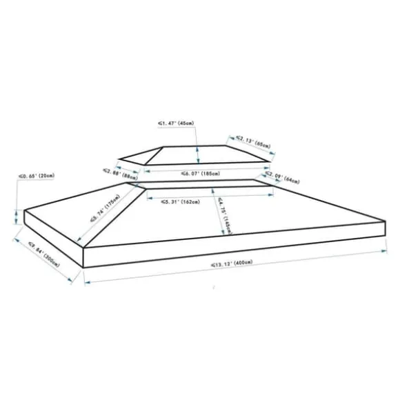 Rootz erstatningstag til Metal Havepavillon - Creme - Polyester - 118,11 cm x 157,48 cm x cm