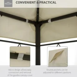 Rootz erstatningstag til Metal Havepavillon - Creme - Polyester - 118,11 cm x 157,48 cm x cm