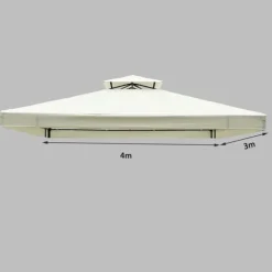 Rootz erstatningstag til Metal Havepavillon - Creme - Polyester - 118,11 cm x 157,48 cm x cm