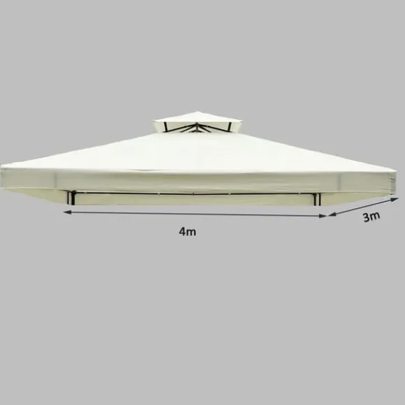 Rootz erstatningstag til Metal Havepavillon - Creme - Polyester - 118,11 cm x 157,48 cm x cm