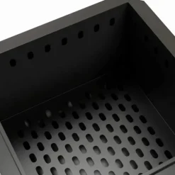 Rootz Fire Pit - Inklusiv poker - Ildtønde - Robust konstruktion - Metal og rustfrit stål - Sort - 48L x 48W x 41H cm