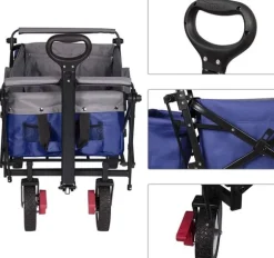 Rootz Foldbar Håndvogn - Brugsvogn - Havevogn - Holdbar konstruktion - Kraftig lastkapacitet - Nem opbevaring - 120 cm x 51 cm x 93 cm