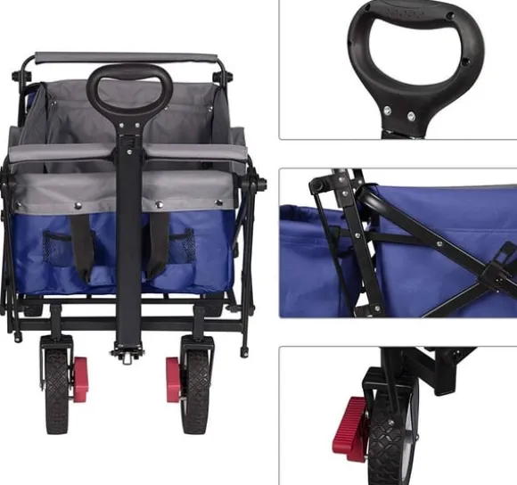 Rootz Foldbar Håndvogn - Brugsvogn - Havevogn - Holdbar konstruktion - Kraftig lastkapacitet - Nem opbevaring - 120 cm x 51 cm x 93 cm