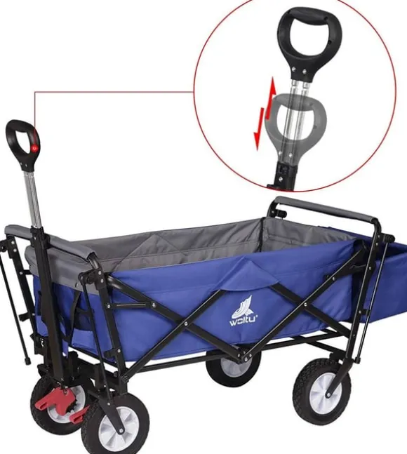 Rootz Foldbar Håndvogn - Brugsvogn - Havevogn - Holdbar konstruktion - Kraftig lastkapacitet - Nem opbevaring - 120 cm x 51 cm x 93 cm