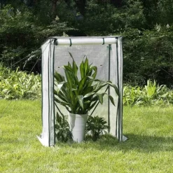 Rootz Folie Drivhus - Bærbart Plantehus - Tomathus - Pulverlakeret stål - UV-resistent PVC - 100 cm x 50 cm x 150/136 cm
