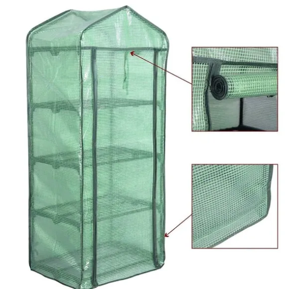 Rootz Folie Drivhus 2/3 Etager - Lille Drivhus - Tomathus - Plantebeskytter - 69cm x 49cm x 158cm - 140g/m2 PE Mesh