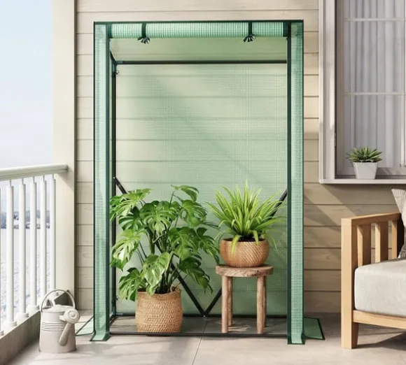 Rootz Folie Greenhouse - Plant Shelter - Vejrbeskyttelse - UV -resistent - Steel & Pe Tarpaulin - 100x50x150/132 cm