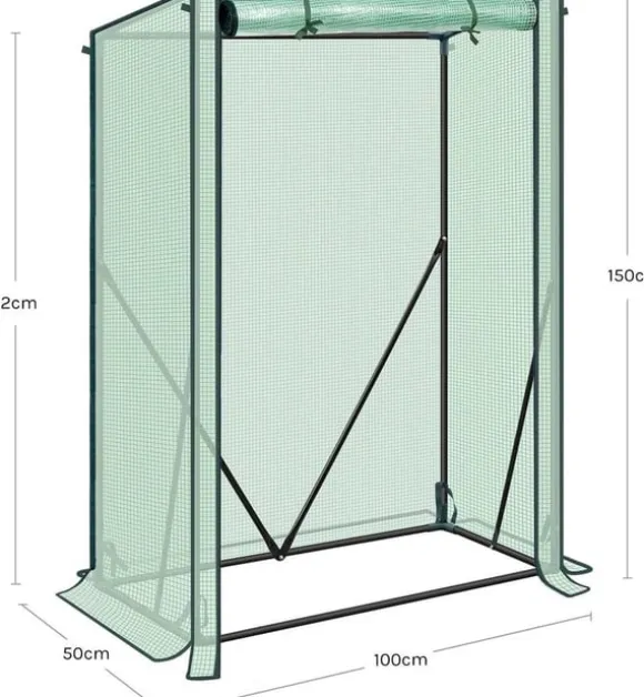 Rootz Folie Greenhouse - Plant Shelter - Vejrbeskyttelse - UV -resistent - Steel & Pe Tarpaulin - 100x50x150/132 cm