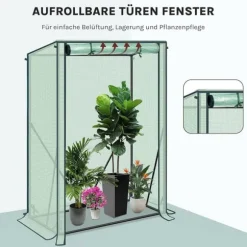 Rootz Folie Greenhouse - Plant Shelter - Vejrbeskyttelse - UV -resistent - Steel & Pe Tarpaulin - 100x50x150/132 cm