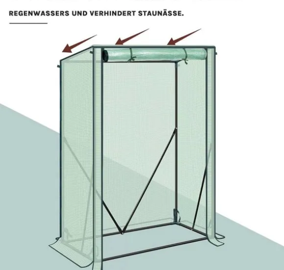 Rootz Folie Greenhouse - Plant Shelter - Vejrbeskyttelse - UV -resistent - Steel & Pe Tarpaulin - 100x50x150/132 cm