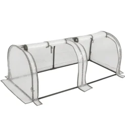 Rootz Foliengewächshaus - Drivhus - Plantebeskytter - Havely - Tomathus - Havebrug - Plantehaven - Hvid - 26,4 x 8,6 x 3,9 tommer