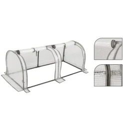 Rootz Foliengewächshaus - Drivhus - Plantebeskytter - Havely - Tomathus - Havebrug - Plantehaven - Hvid - 26,4 x 8,6 x 3,9 tommer