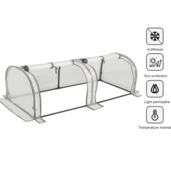 Rootz Foliengewächshaus - Drivhus - Plantebeskytter - Havely - Tomathus - Havebrug - Plantehaven - Hvid - 26,4 x 8,6 x 3,9 tommer