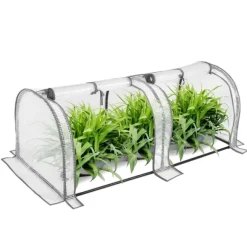 Rootz Foliengewächshaus - Drivhus - Plantebeskytter - Havely - Tomathus - Havebrug - Plantehaven - Hvid - 26,4 x 8,6 x 3,9 tommer