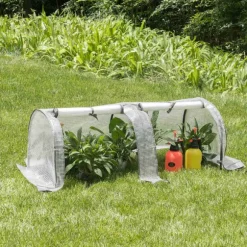 Rootz Foliengewächshaus - Drivhus - Plantebeskytter - Havely - Tomathus - Havebrug - Plantehaven - Hvid - 26,4 x 8,6 x 3,9 tommer