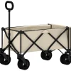 Rootz Garden Car - Foldbar transportkurv - Resilient Handcart - 100 kg kapacitet - 90 cm x 48 cm x 92 cm - Brun Oxford stof