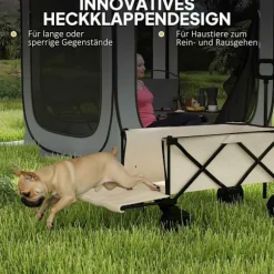 Rootz Garden Car - Foldbar transportkurv - Resilient Handcart - 100 kg kapacitet - 90 cm x 48 cm x 92 cm - Brun Oxford stof