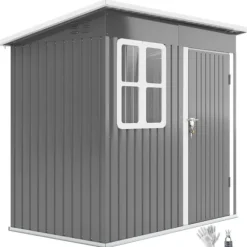 Rootz Garden Shed - Garden House - Udendørs opbevaring - Låsbar stålstruktur - 221 cm x 133 cm x 190 cm