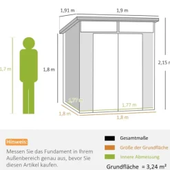 Rootz Garden Shed Bike Shelter - Værktøjsopbevaring - Låselige døre - Holdbar og vejrbestandig - 1,9 m x 1,9 m x 2,15m