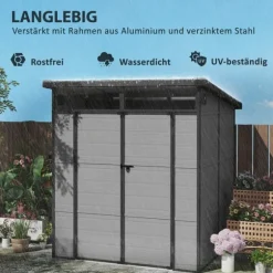 Rootz Garden Shed Bike Shelter - Værktøjsopbevaring - Låselige døre - Holdbar og vejrbestandig - 1,9 m x 1,9 m x 2,15m