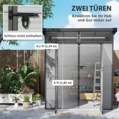 Rootz Garden Shed Bike Shelter - Værktøjsopbevaring - Låselige døre - Holdbar og vejrbestandig - 1,9 m x 1,9 m x 2,15m