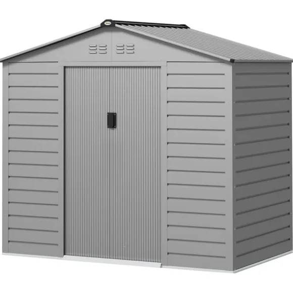 Rootz Garden Tool Shed - Stålopbevaring - Låsbar opbevaring - Vandtæt og ventileret - 213 cm x 131 cm x 192 cm