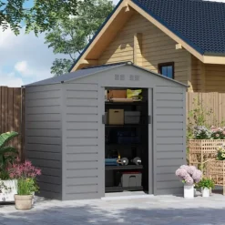 Rootz Garden Tool Shed - Stålopbevaring - Låsbar opbevaring - Vandtæt og ventileret - 213 cm x 131 cm x 192 cm