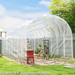Rootz Greenhouse Cover - Plastic Tarpaulin - Plantedækning - UV -resistent vandtæt - Fremme vækst - 8m x 10m