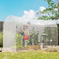 Rootz Greenhouse Cover - Plastic Tarpaulin - Plantedækning - UV -resistent vandtæt - Fremme vækst - 8m x 10m