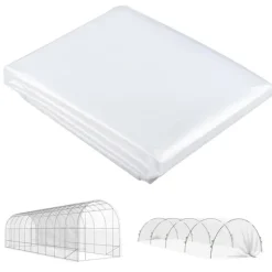 Rootz Greenhouse Cover - Plastic Tarpaulin - Plantedækning - UV -resistent vandtæt - Fremme vækst - 8m x 10m