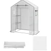 Rootz Greenhouse Film Cover - UV -beskyttet udskiftning Tarp - Tårebestandig plast - 140x73x190cm hvid