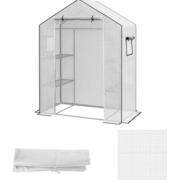 Rootz Greenhouse Film Cover - UV -beskyttet udskiftning Tarp - Tårebestandig plast - 140x73x190cm hvid