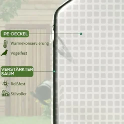 Rootz Greenhouse Film Cover - UV -beskyttet udskiftning Tarp - Tårebestandig plast - 140x73x190cm hvid