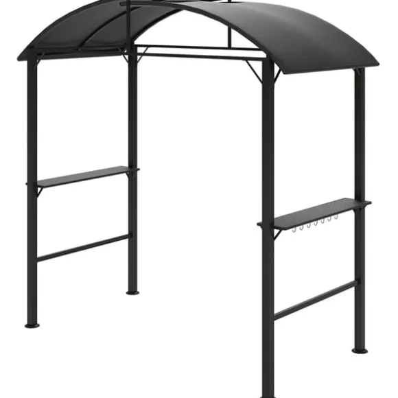 Rootz Grill Pavilion - Udendørs husly - BBQ Gazebo - Stålrammer - Solbeskyttelse - 1,1 m x 2,3 m - Grå