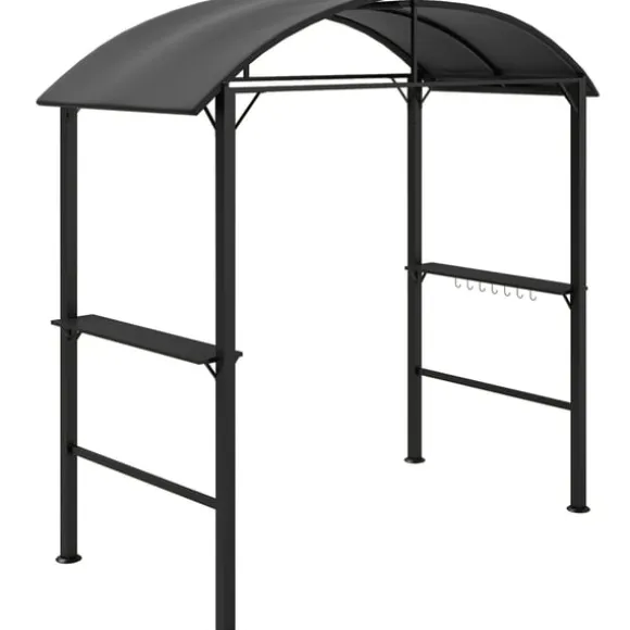 Rootz Grill Pavilion - Udendørs husly - BBQ Gazebo - Stålrammer - Solbeskyttelse - 1,1 m x 2,3 m - Grå