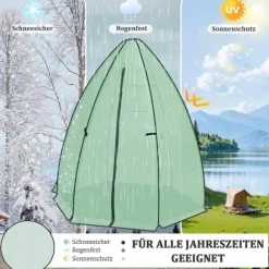 Rootz Growhouse - Plant House - Greenhouse - Vinterbeskyttelse - 130 GSM PE - 160x180x160cm - Gennemsigtig, grøn