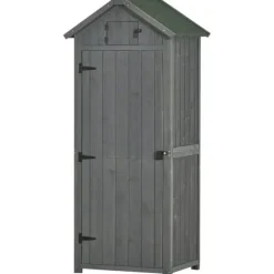 Rootz Haveskur - Haveopbevaringsskur - Haveskab - Haveredskabsskur - Grå/grøn - 77 x 54,2 x 179 cm