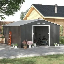 Rootz Haveskur - Opbevaringshaveskur - Skur - Grå - 12,5 X 11,1 fod