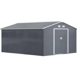Rootz Haveskur - Opbevaringshaveskur - Skur - Grå - 12,5 X 11,1 fod