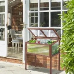 Rootz Højbed - Vækstbord - Urtebed - Plantekasse Til haven - Altan Og Terrasse - Grantræ - PC Board - Brun - 90 x 50 x 93 cm
