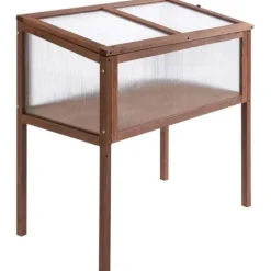 Rootz Højbed - Vækstbord - Urtebed - Plantekasse Til haven - Altan Og Terrasse - Grantræ - PC Board - Brun - 90 x 50 x 93 cm