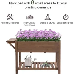 Rootz højbed i træ - Haveplantestativ - Blomsterkasse - Urtepotte - Blomsterbed - Urtebed - 123 x 54 x 74 cm