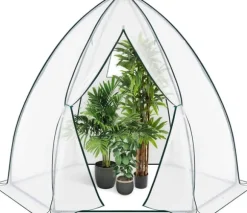 Rootz konisk drivhus - Havedrivhus - Plantehus - Vejrbestandig, holdbar struktur, Optimal ventilation - 240cm x 200cm x 240cm / 160cm x 180cm x 160cm | CDON