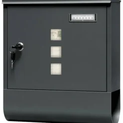 Rootz Mailbox - Letterbox - Postbox - Holdbar, rustbestandig - 30,6 x 33,5 x 10 cm grå