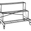 Rootz metal blomsterstativ - plantestativ - 3 etagers blomsterstativ - sort - 95 x 63 x 72 cm