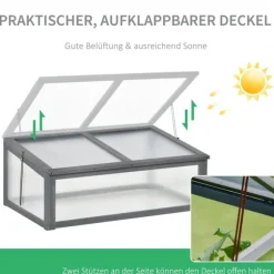 Rootz Mini -Greenhouse - Lille Garden Greenhouse - Plant Shelter - Good Light Permeability - 100L X 65B X 40H cm