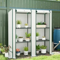 Rootz Mini -Greenhouse - Plant Shelter - Bærbart drivhus - UV -resistent - 144 x 48 x 152 cm - Perfekt til små haver