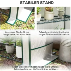 Rootz Mini -Greenhouse - Plant Shelter - Bærbart drivhus - UV -resistent - 144 x 48 x 152 cm - Perfekt til små haver