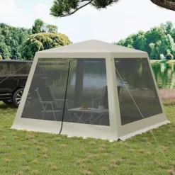 Rootz Outdoor Pavillion - Gazebo - Havely - UV-beskyttelse - Insektfrit mesh - Robust metalramme - 300 cm x 250 cm x 300 cm