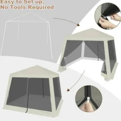 Rootz Outdoor Pavillion - Gazebo - Havely - UV-beskyttelse - Insektfrit mesh - Robust metalramme - 300 cm x 250 cm x 300 cm
